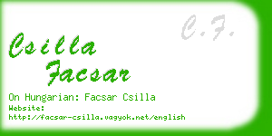 csilla facsar business card